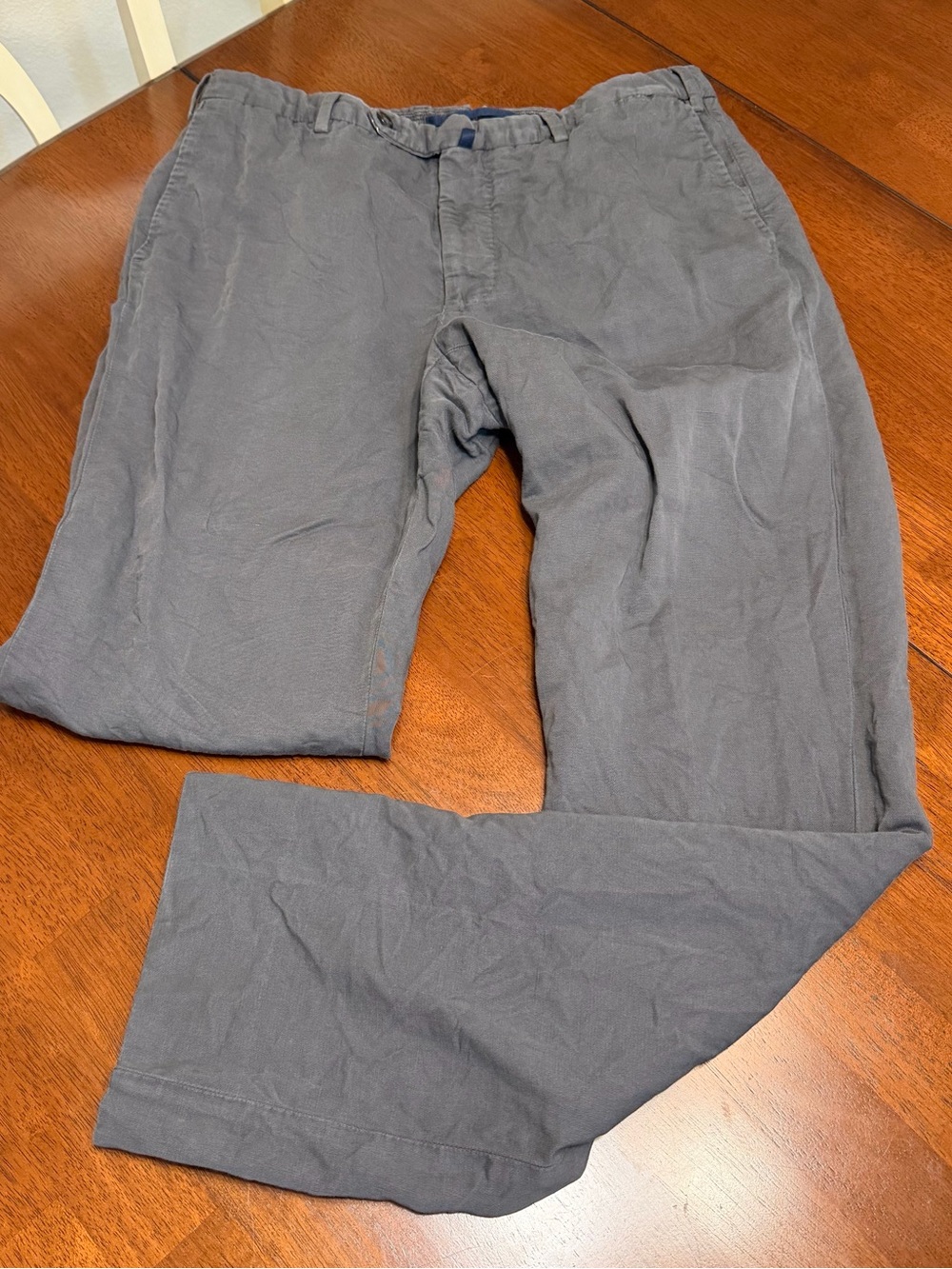 Incotex Slowear Chinolino Mens Gray Linen Cotton Trousers Chino Pants 34x32